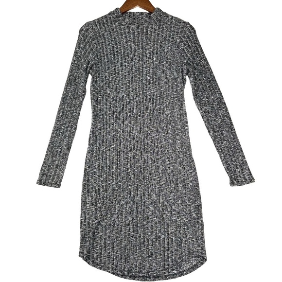 Abercrombie and Fitch Fitted Heather Gray Long Sleeve Midi Sweater Dress M - Picture 1 of 8